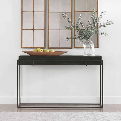 Telone Console Table by Uttermost in black. Made from iron, aluminum in a modern style.