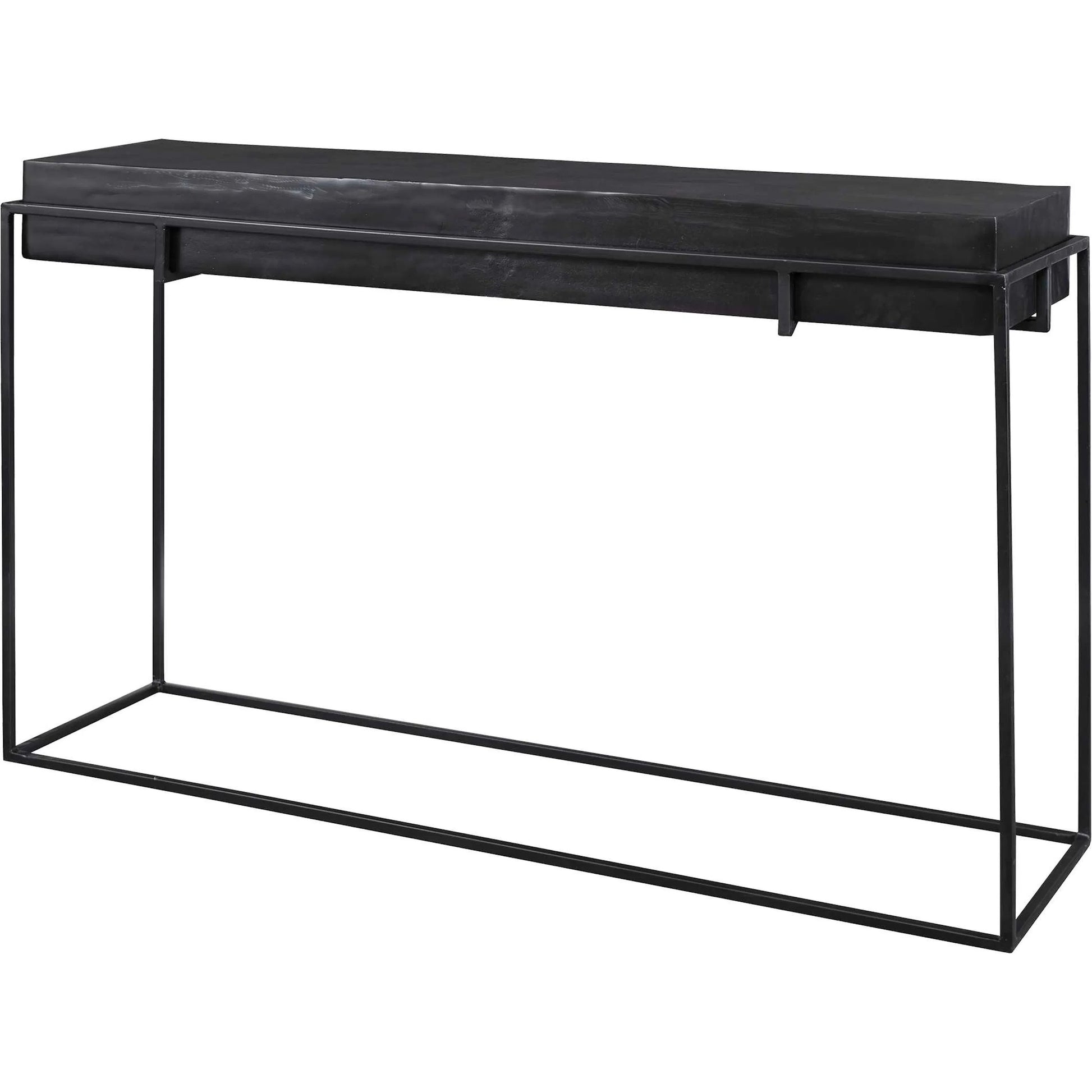 Telone Console Table by Uttermost in black. Made from iron, aluminum in a modern style.