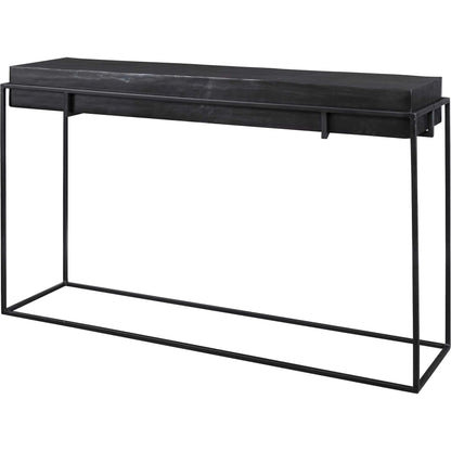 Telone Console Table by Uttermost in black. Made from iron, aluminum in a modern style.