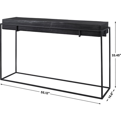 Telone Console Table by Uttermost in black. Made from iron, aluminum in a modern style.