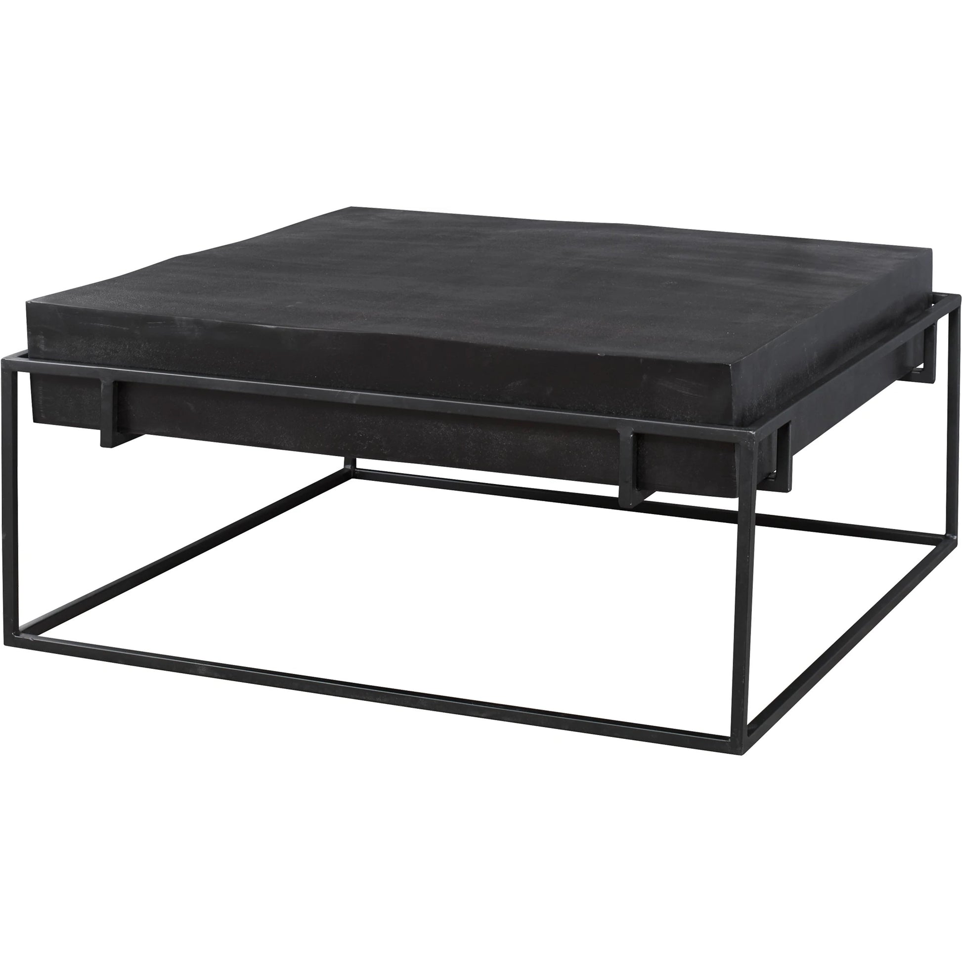 Telone Coffee Table by Uttermost in black. Made from iron, aluminum in a modern style.