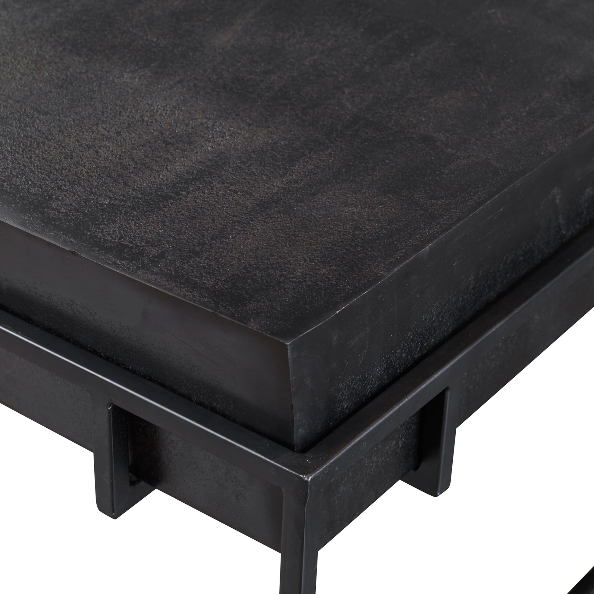 Telone Coffee Table by Uttermost in black. Made from iron, aluminum in a modern style.