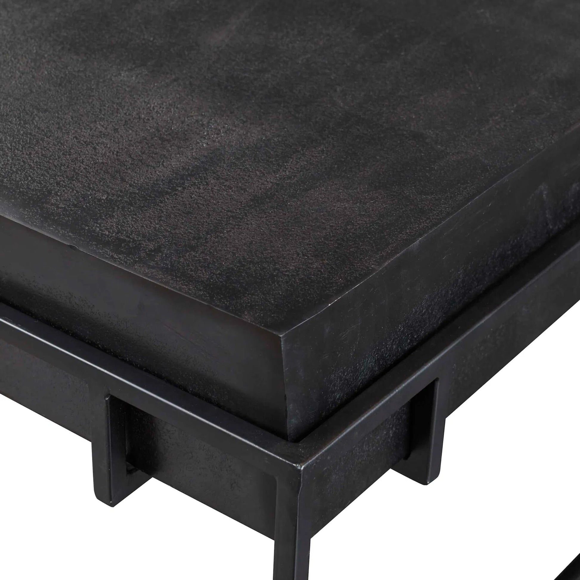 Telone Coffee Table by Uttermost in black. Made from iron, aluminum in a modern style.