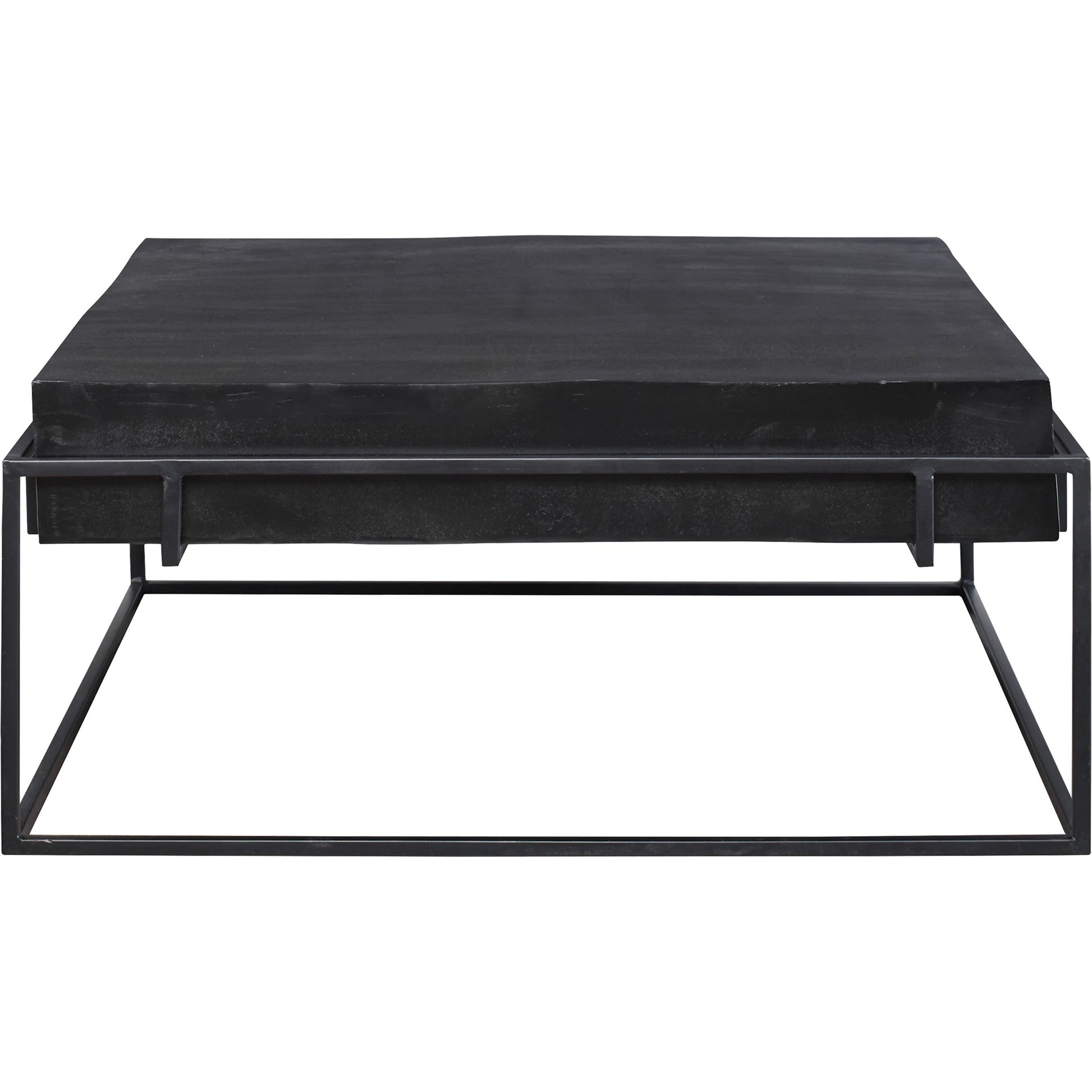 Telone Coffee Table by Uttermost in black. Made from iron, aluminum in a modern style.