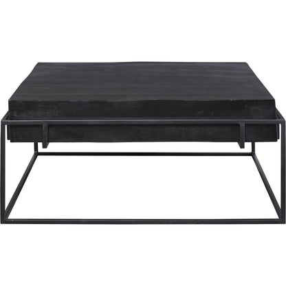 Telone Coffee Table by Uttermost in black. Made from iron, aluminum in a modern style.