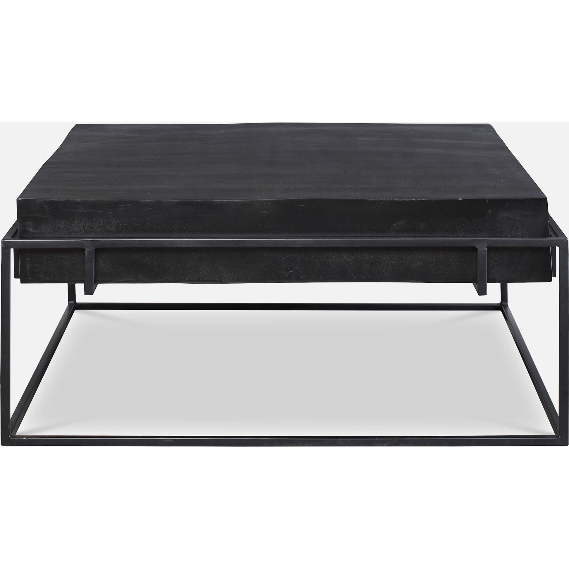 Telone Coffee Table by Uttermost in black. Made from iron, aluminum in a modern style.