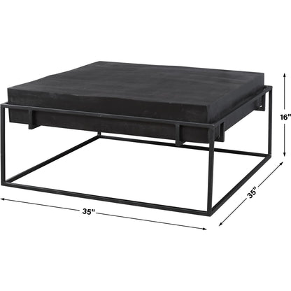 Telone Coffee Table by Uttermost in black. Made from iron, aluminum in a modern style.