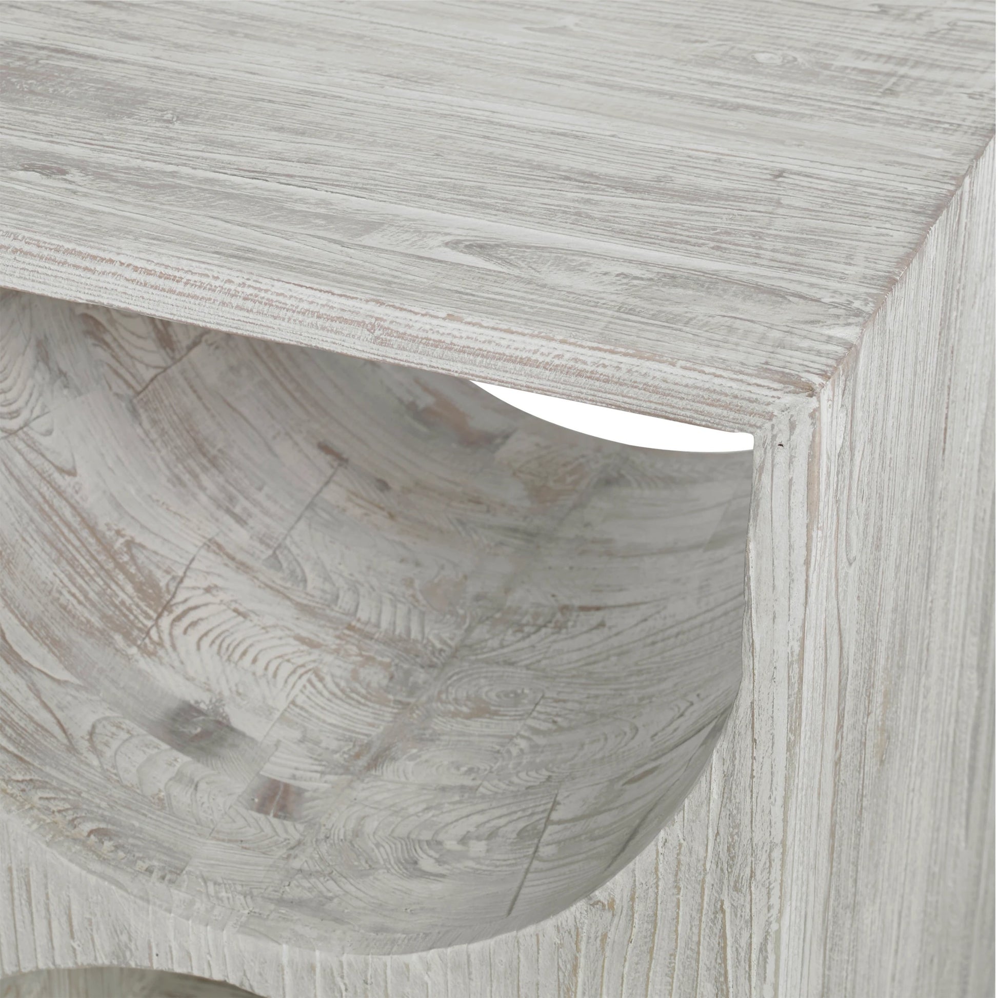 Hans Side Table by Uttermost in ivory. Made from fir wood, plywood in a eclectic & global style.