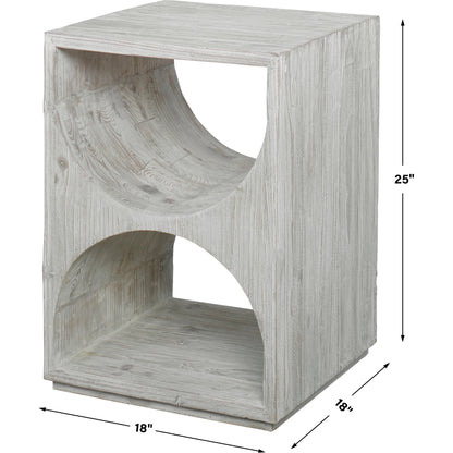 Hans Side Table by Uttermost in ivory. Made from fir wood, plywood in a eclectic & global style.