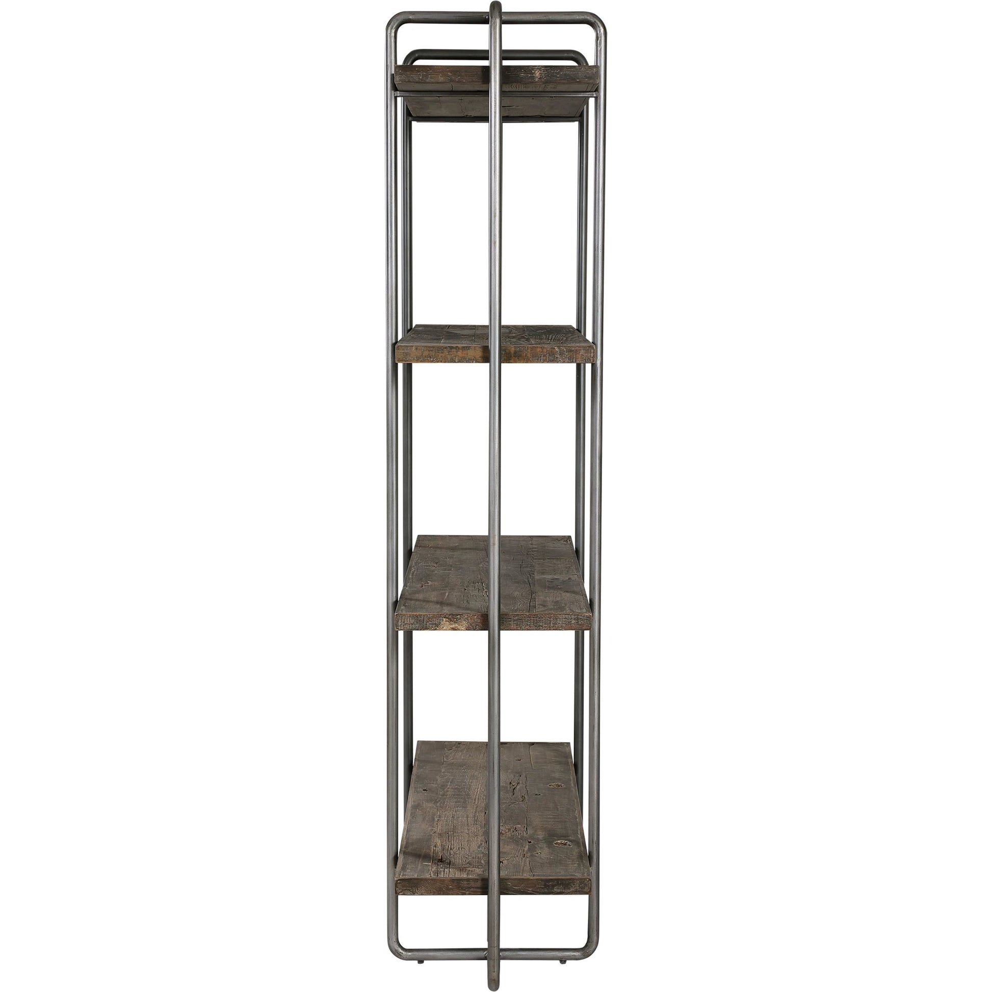 Stilo Etagere by Uttermost. Made from boat wood, plywood, steel in a modern style.