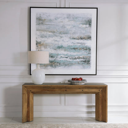 Vail Console Table by Uttermost in natural, gray. Made from reclaimed elm, plywood, concrete in a eclectic & global style.