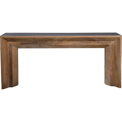 Vail Console Table by Uttermost in natural, gray. Made from reclaimed elm, plywood, concrete in a eclectic & global style.