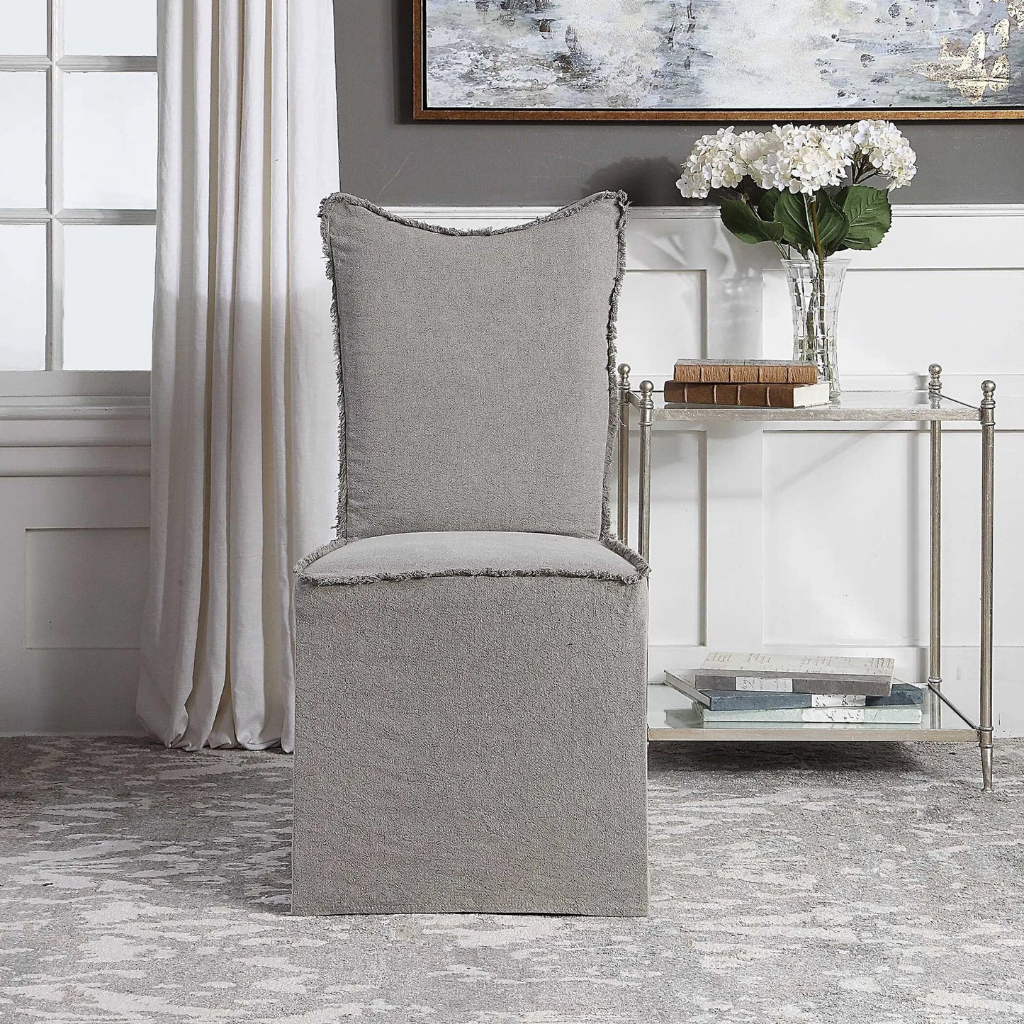 002 SR-897284 | Lifestyle | Narissa Armless Chair (Set of 2) by Uttermost. Made from fabric in a cottage & farmhouse style.