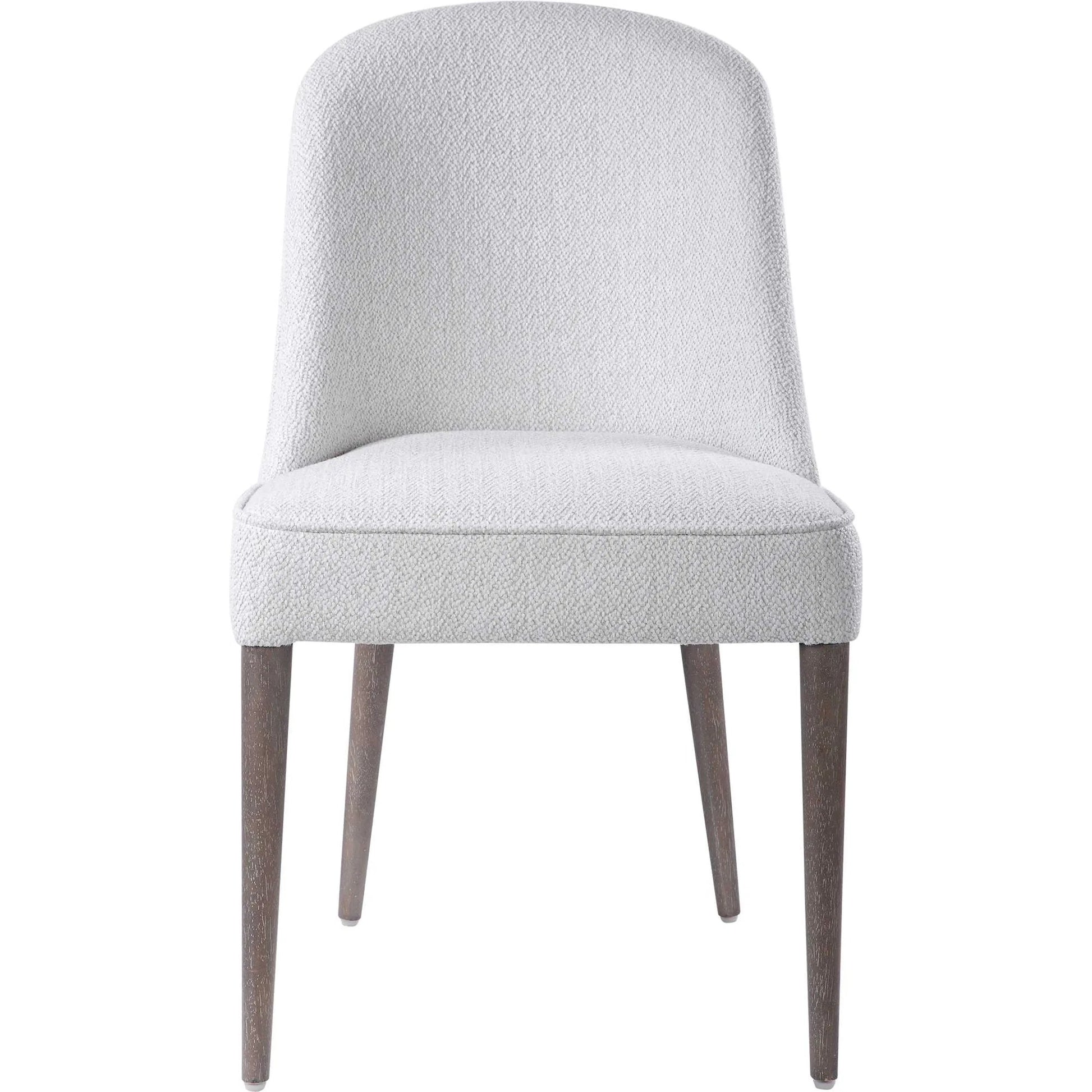 Brie Armless Chair (Set of 2) by Uttermost in white. Made from fabric, eucalyptus, foam, rubber wood in a transitional style.