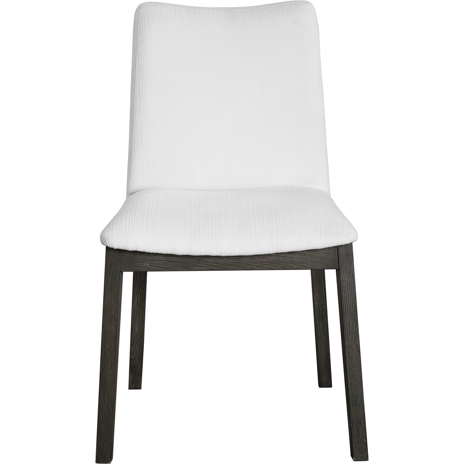 Delano Armless Chair (Set of 2) by Uttermost in white. Made from oak wood, bent wood, fabric, foam in a modern style.