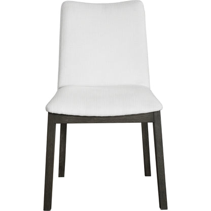 Delano Armless Chair (Set of 2) by Uttermost in white. Made from oak wood, bent wood, fabric, foam in a modern style.