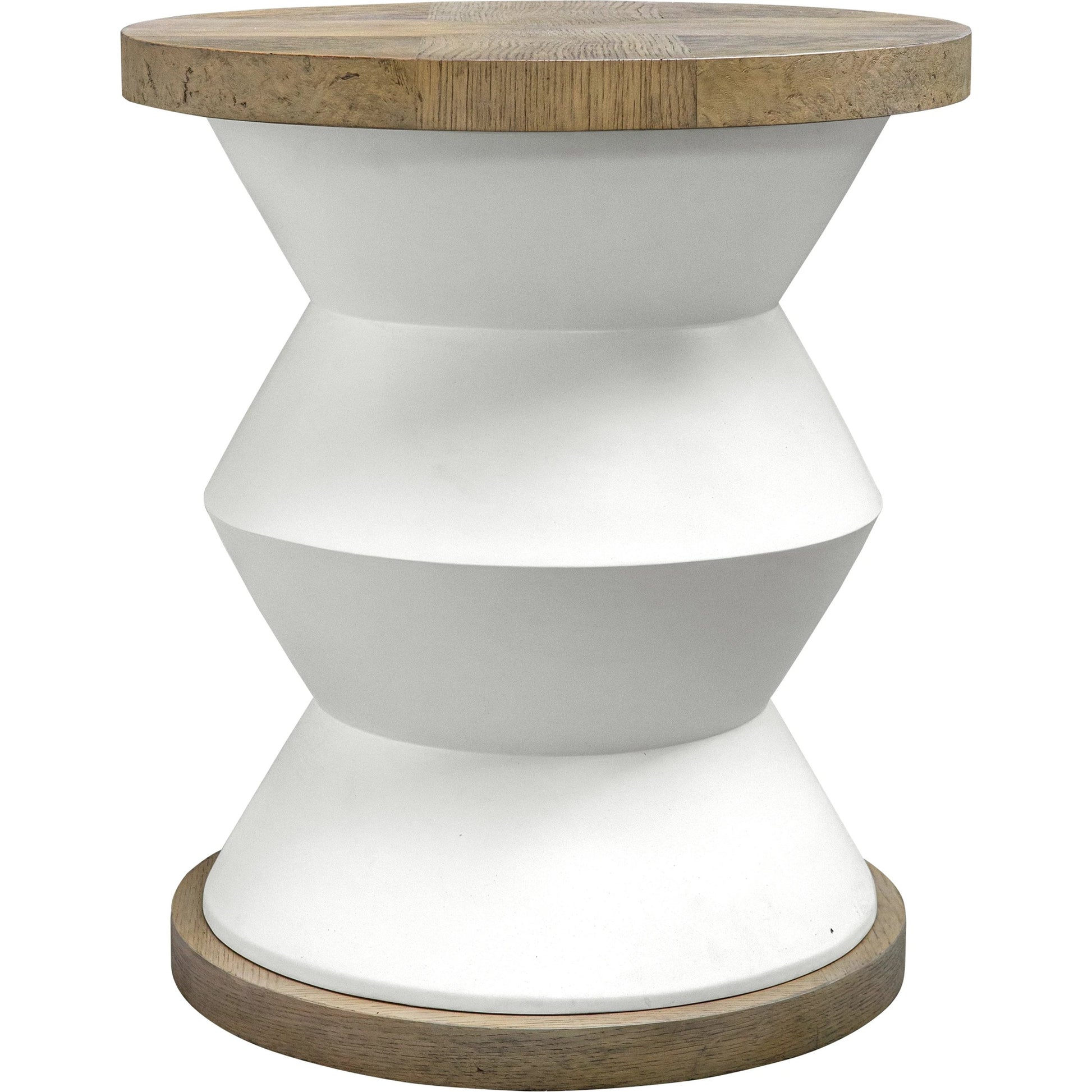 Spool Geometric Side Table by Uttermost. Made from mixed wood with tsca title vi, resin, veneer, plastic pipe in a eclectic & global style.