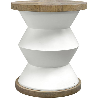 Spool Geometric Side Table by Uttermost. Made from mixed wood with tsca title vi, resin, veneer, plastic pipe in a eclectic & global style.