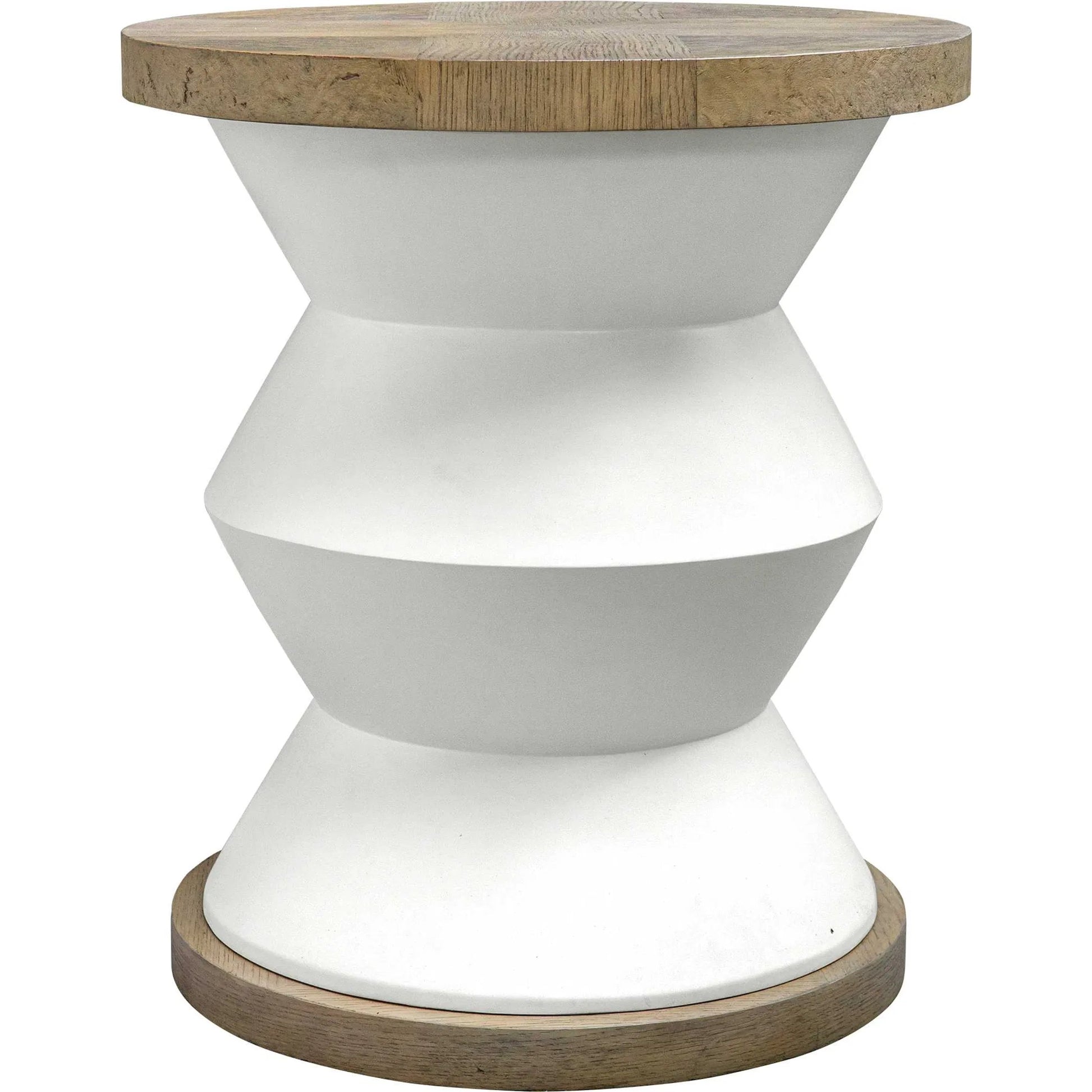 Spool Geometric Side Table by Uttermost. Made from mixed wood with tsca title vi, resin, veneer, plastic pipe in a eclectic & global style.