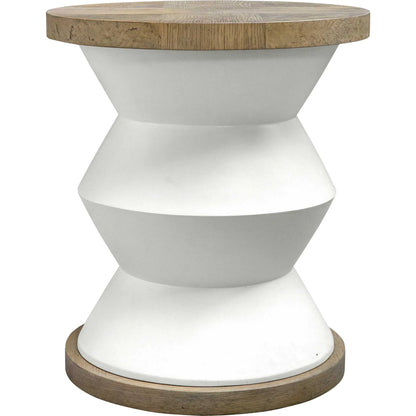 Spool Geometric Side Table by Uttermost. Made from mixed wood with tsca title vi, resin, veneer, plastic pipe in a eclectic & global style.