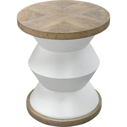 Spool Geometric Side Table by Uttermost. Made from mixed wood with tsca title vi, resin, veneer, plastic pipe in a eclectic & global style.