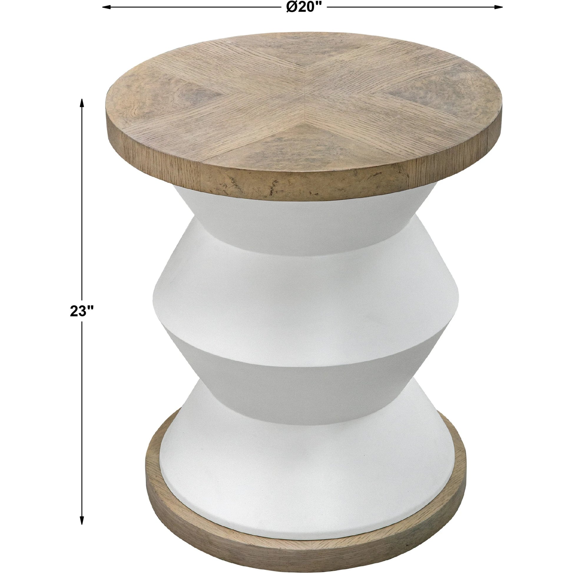 Spool Geometric Side Table by Uttermost. Made from mixed wood with tsca title vi, resin, veneer, plastic pipe in a eclectic & global style.