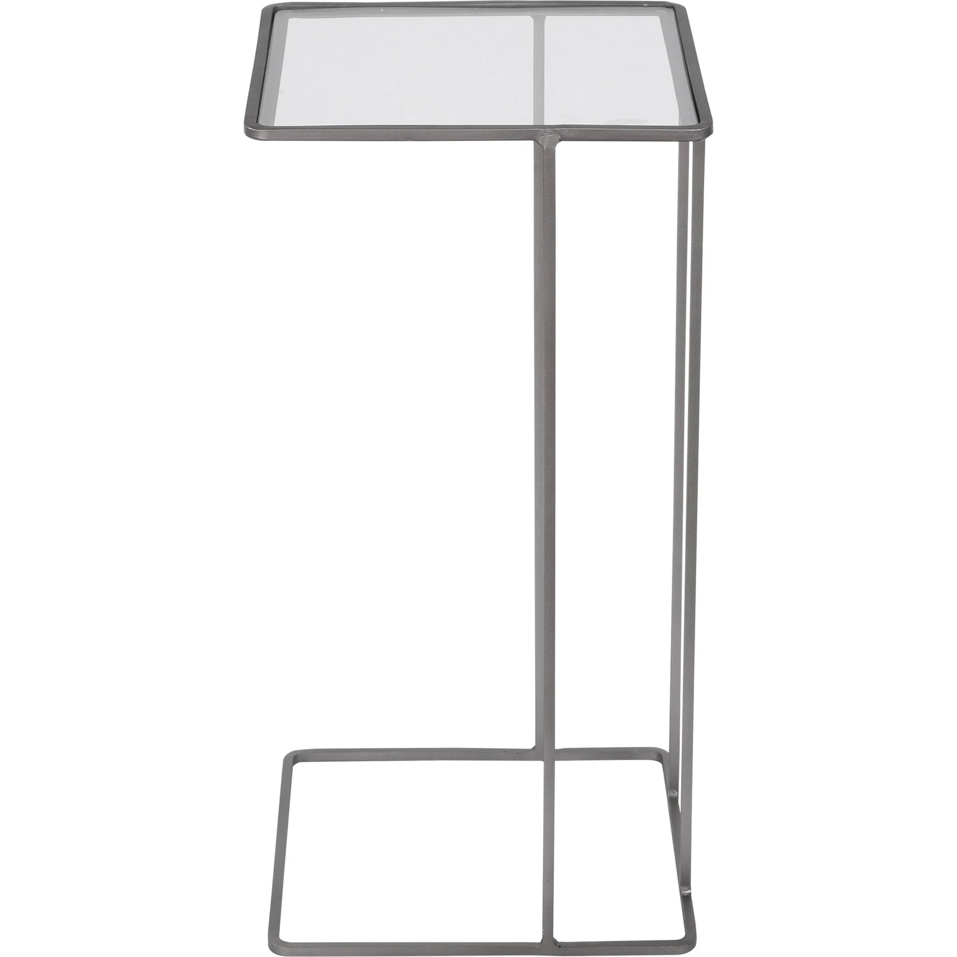 Cadmus Accent Table by Uttermost in black. Made from iron, glass in a modern style.