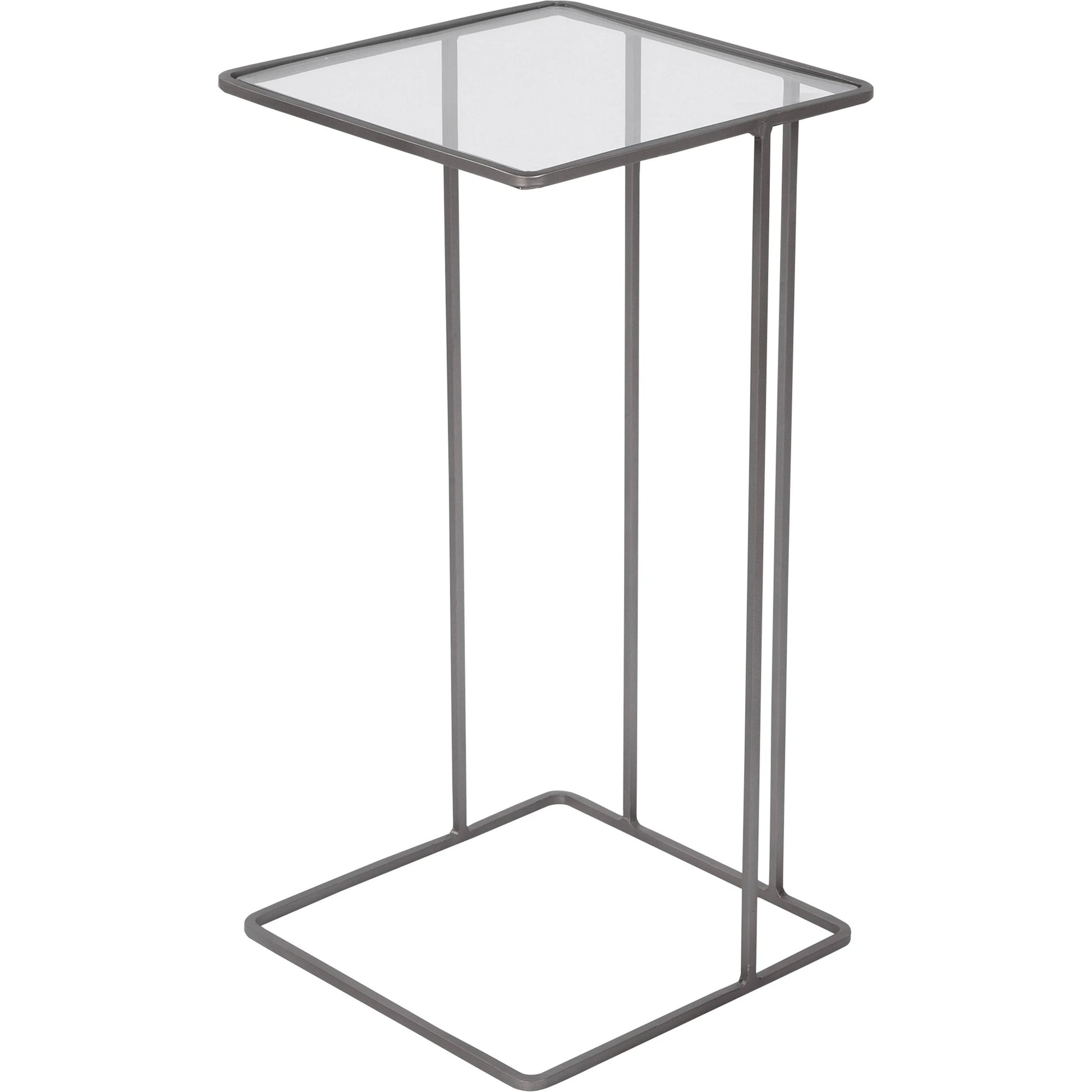 Cadmus Accent Table by Uttermost in black. Made from iron, glass in a modern style.