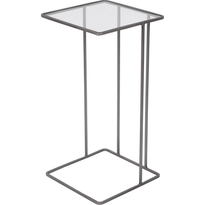 Cadmus Accent Table by Uttermost in black. Made from iron, glass in a modern style.