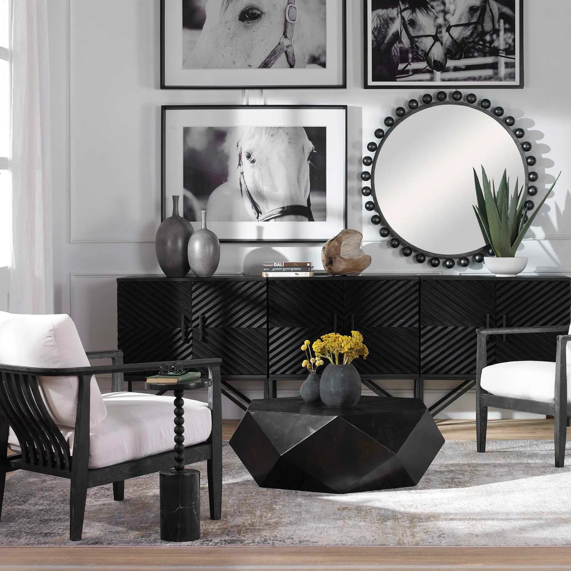 Volker Small Coffee Table by Uttermost in black. Made from mdf carb phase 2 with javawood in a eclectic & global style.