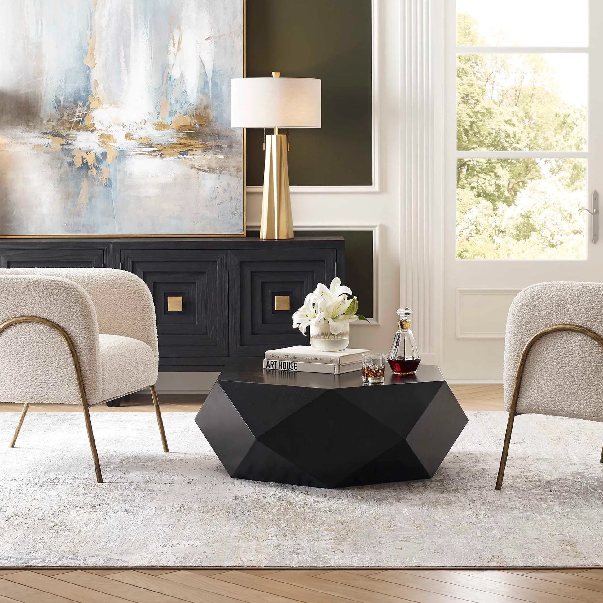 Volker Small Coffee Table by Uttermost in black. Made from mdf carb phase 2 with javawood in a eclectic & global style.