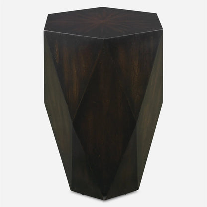 Volker Side Table by Uttermost in white. Made from carb phase 2 with javawood in a eclectic & global style.
