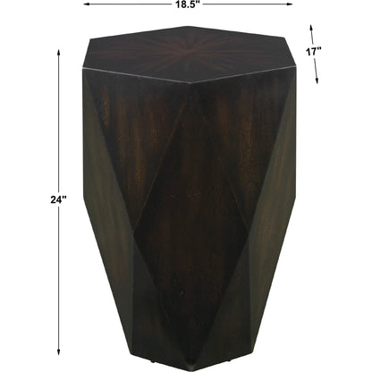 Volker Side Table by Uttermost in white. Made from carb phase 2 with javawood in a eclectic & global style.