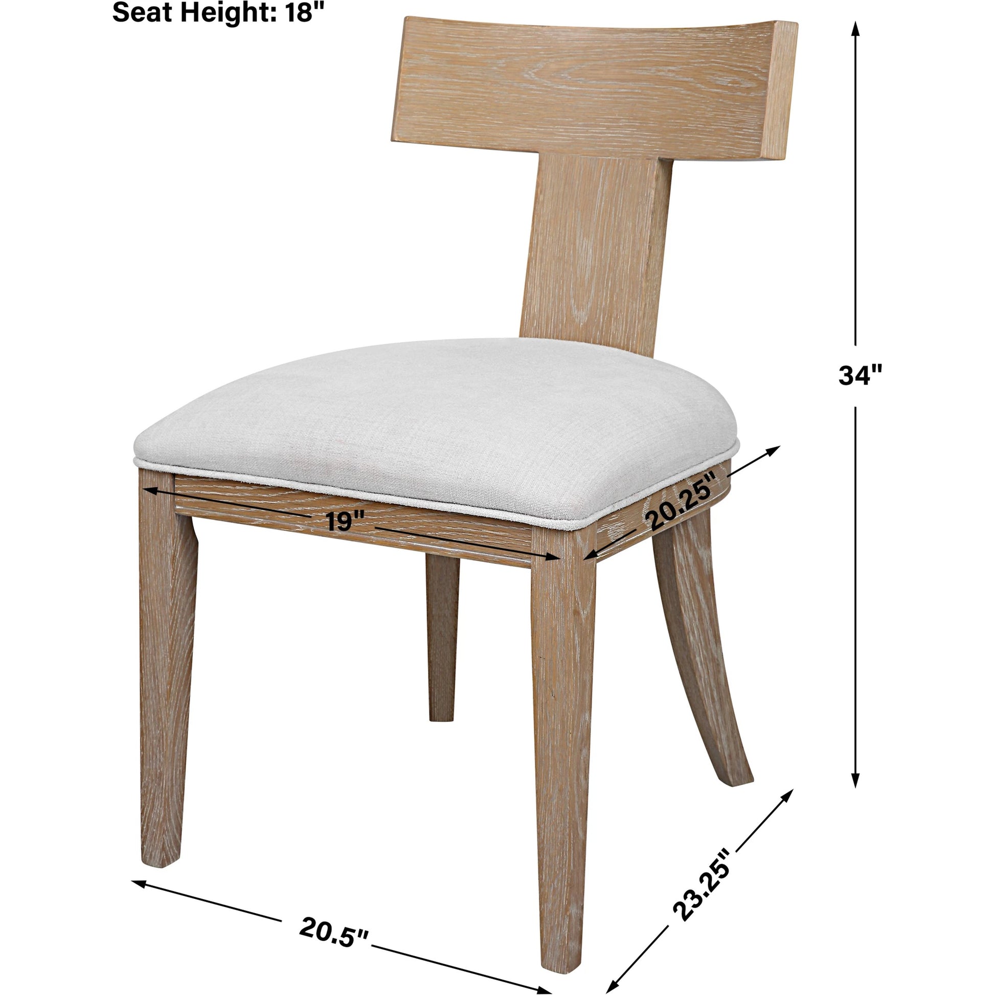Idris Chair by Uttermost in natural, white. Made from oak solid wood, bend wood, plywood, fabric, foam in a eclectic & global style.