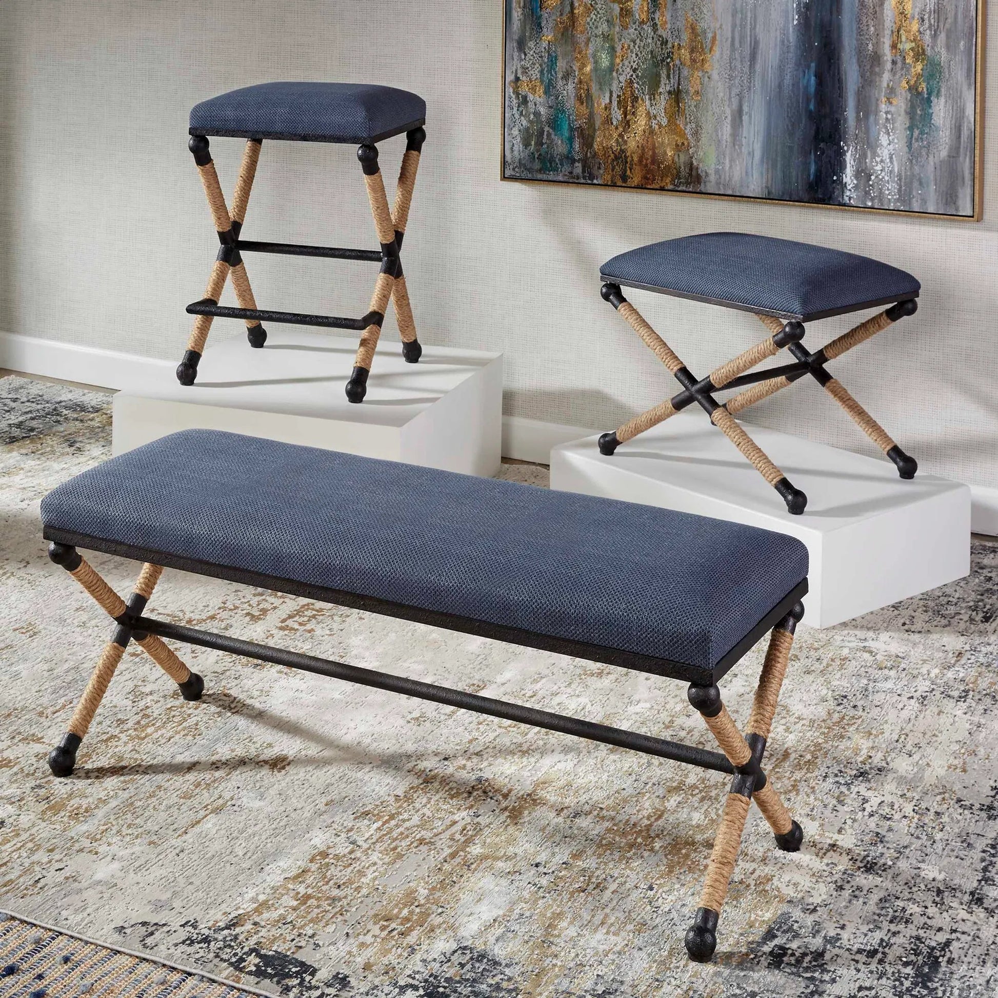Firth Small Bench by Uttermost. Made from unique in a coastal style.
