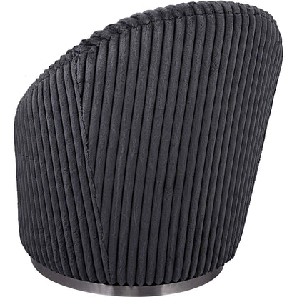 Crue Swivel Chair by Uttermost. Made from plywood, hardwood, fabric, foam, stainless steel in a modern style.