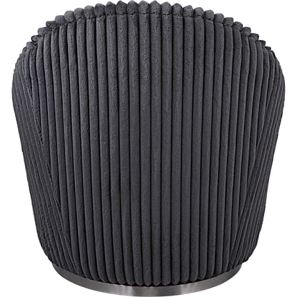 Crue Swivel Chair by Uttermost. Made from plywood, hardwood, fabric, foam, stainless steel in a modern style.