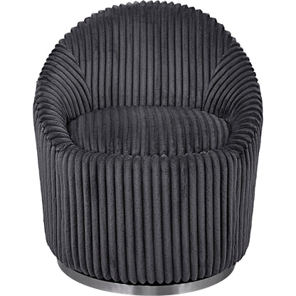 Crue Swivel Chair by Uttermost. Made from plywood, hardwood, fabric, foam, stainless steel in a modern style.