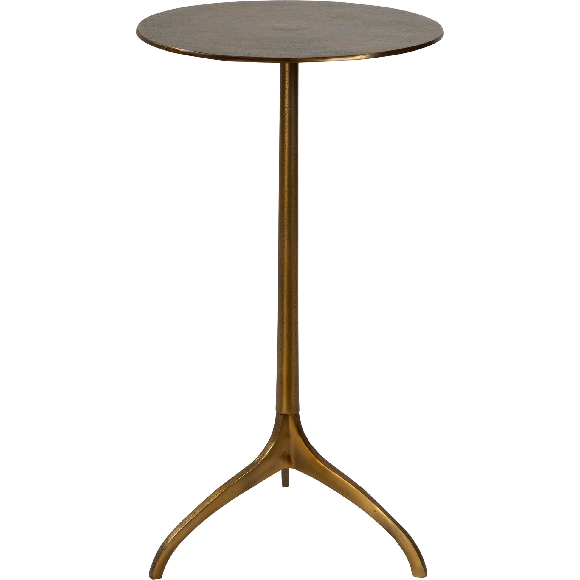 Beacon Accent Table by Uttermost in antique gold. Made from aluminum in a eclectic & global style.