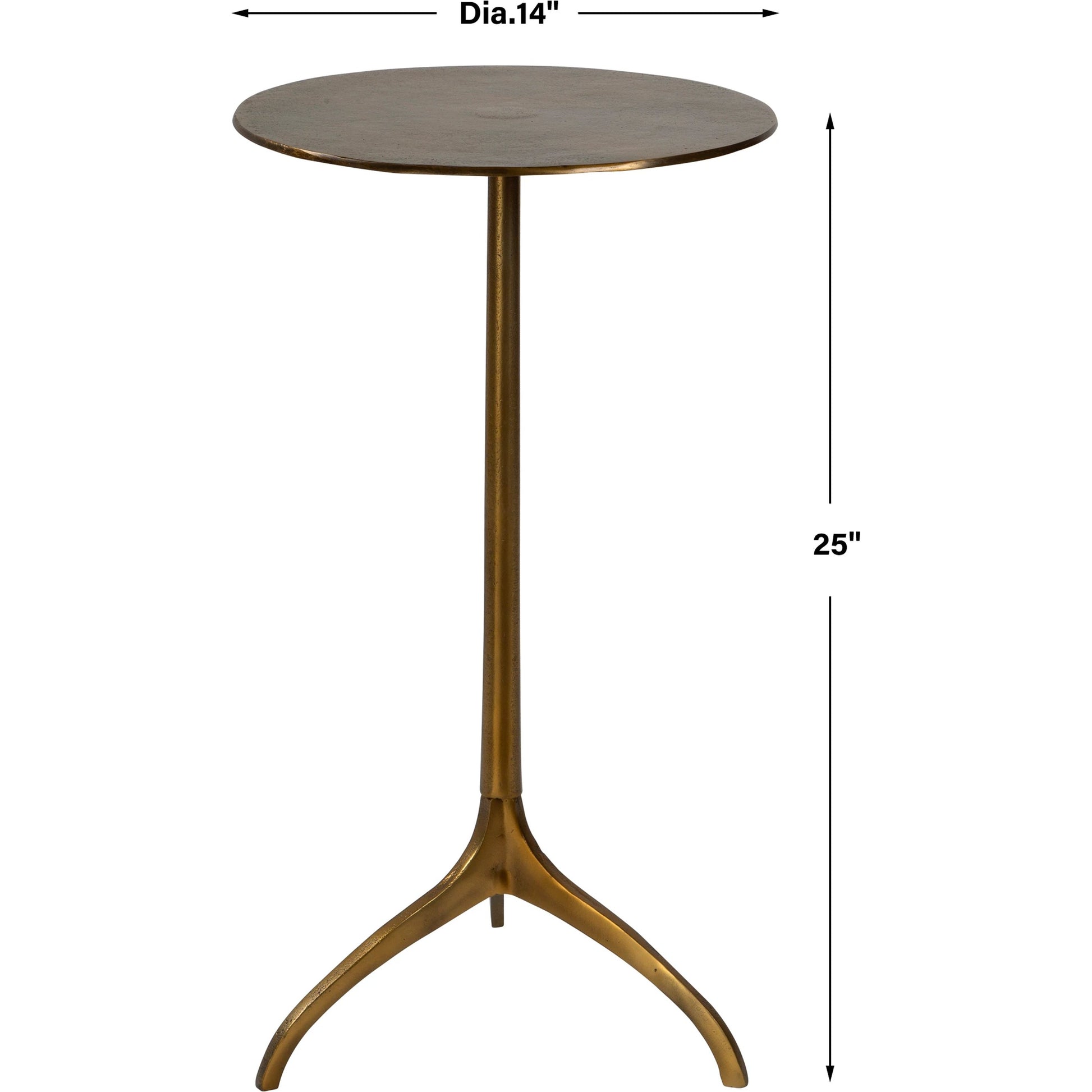 Beacon Accent Table by Uttermost in antique gold. Made from aluminum in a eclectic & global style.