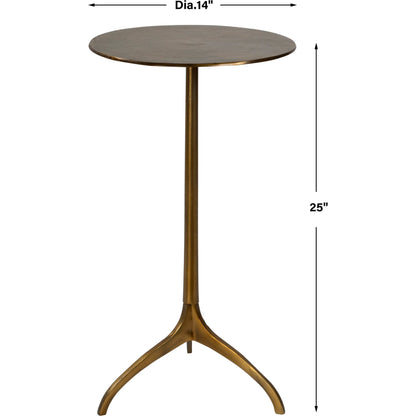 Beacon Accent Table by Uttermost in antique gold. Made from aluminum in a eclectic & global style.