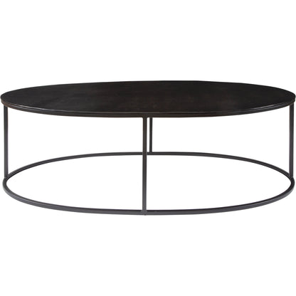 Coreene Oval Coffee Table by Uttermost in antique black. Made from iron, aluminum in a transitional style.