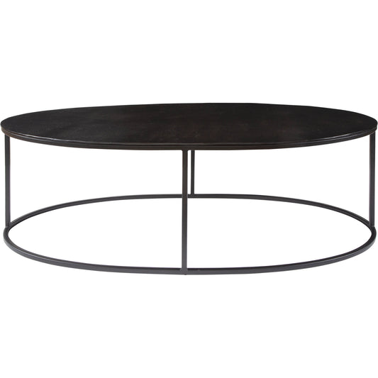 001 SI-1789770 | Primary Silo | Coreene Oval Coffee Table by Uttermost in antique black. Made from iron, aluminum in a transitional style.