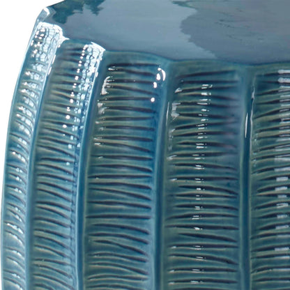 Harbor Garden Stool by Uttermost in aqua. Made from earthenware in a modern style.