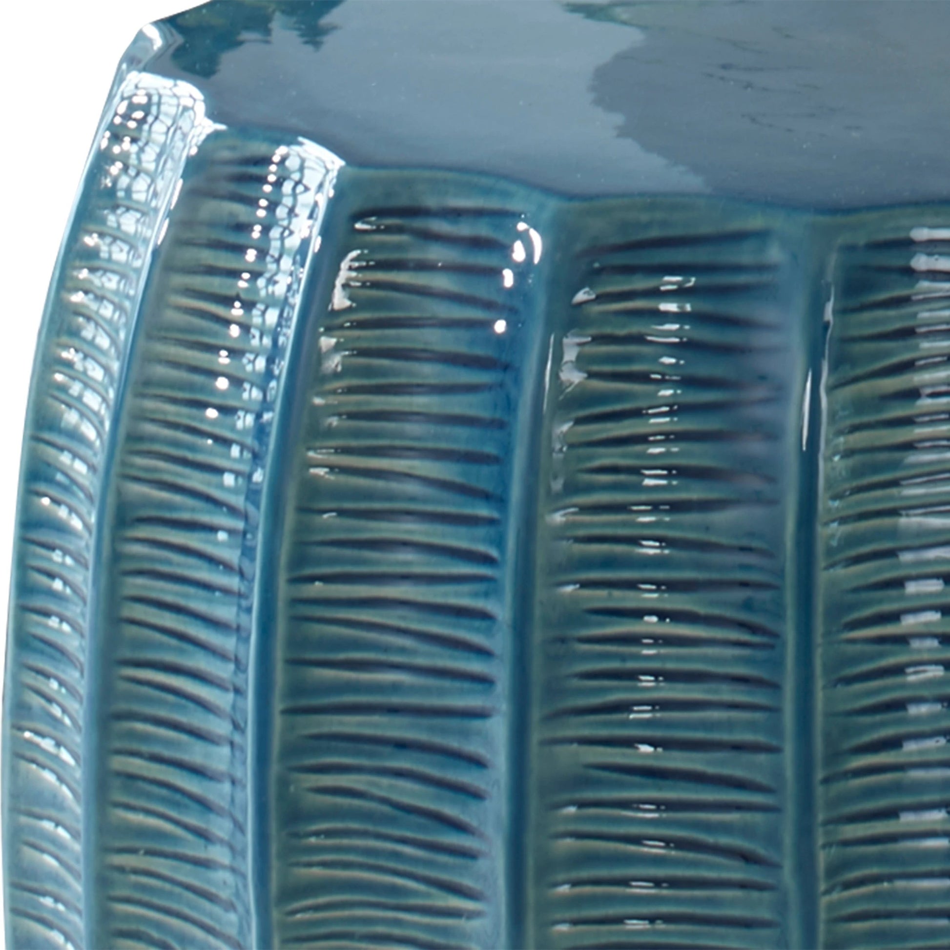 Harbor Garden Stool by Uttermost in aqua. Made from earthenware in a modern style.