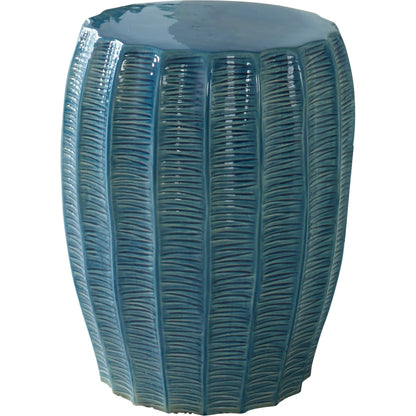 Harbor Garden Stool by Uttermost in aqua. Made from earthenware in a modern style.