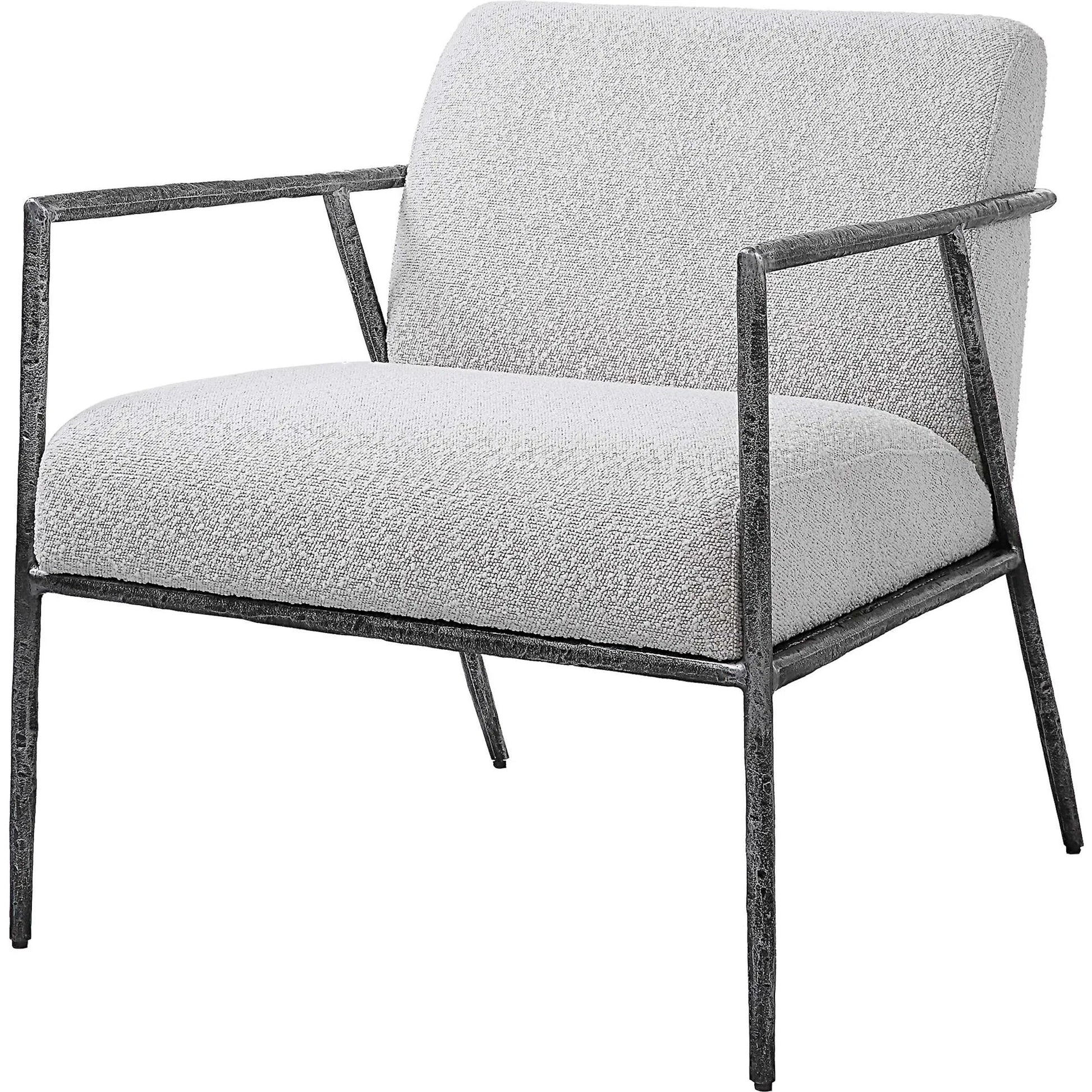 Brisbane Chair by Uttermost in ivory, gray and charcoal. Made from cast iron, mdf, foam, fabric in a transitional style.