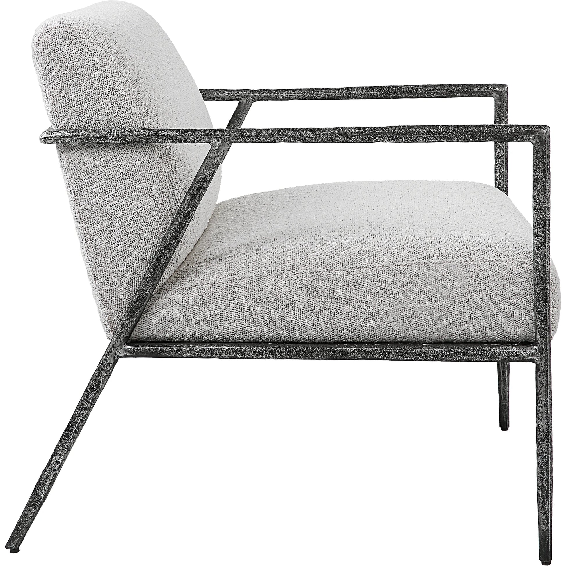 Brisbane Chair by Uttermost in ivory, gray and charcoal. Made from cast iron, mdf, foam, fabric in a transitional style.