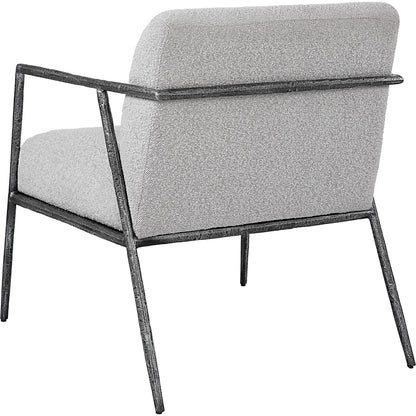 Brisbane Chair by Uttermost in ivory, gray and charcoal. Made from cast iron, mdf, foam, fabric in a transitional style.