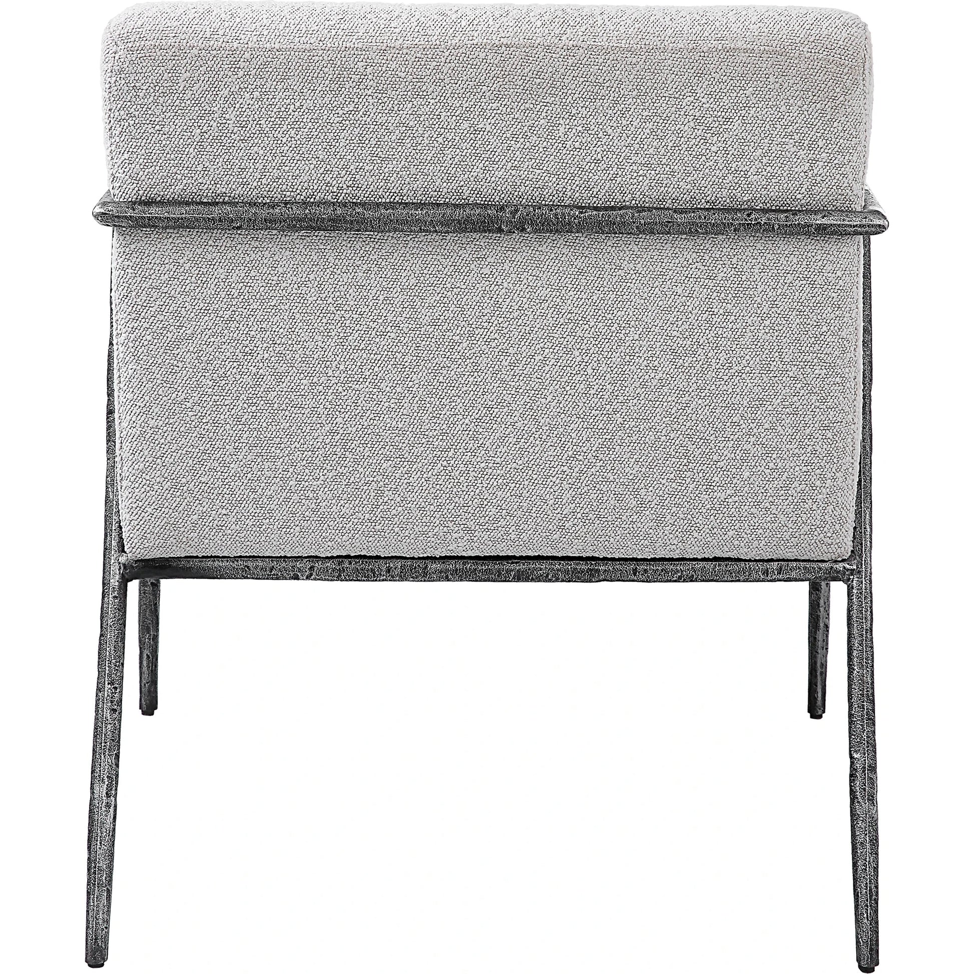 Brisbane Chair by Uttermost in ivory, gray and charcoal. Made from cast iron, mdf, foam, fabric in a transitional style.